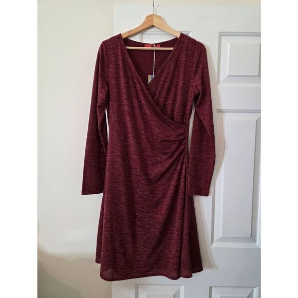 PrAna Women's Nadia Dress Sunwashed Red Space Dyed V-Neck Size L NWT - Picture 2 of 12
